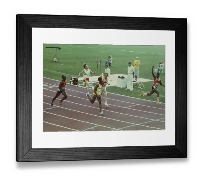 Framed Print : Hasely Crawford Winning Olympic Gold Framed Print : Hasely Crawford Winning Olympic Gold