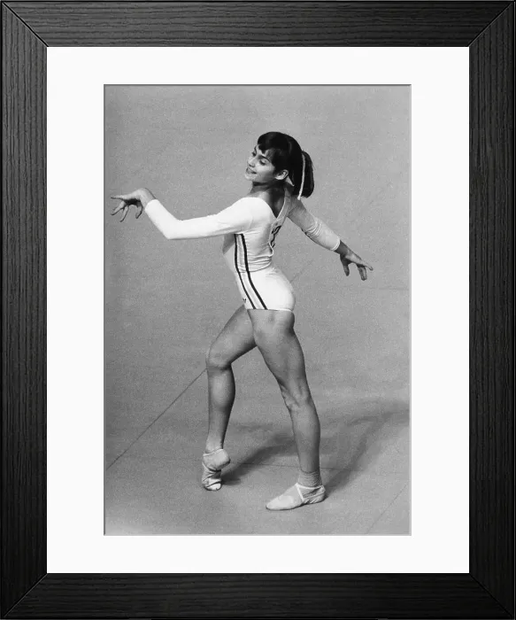 Framed Print : Nadia Comaneci Performing in Floor Exercise