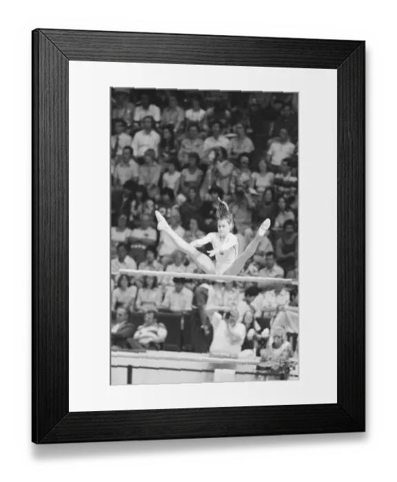 Framed Print : Olympic Gymnast Nadia Comaneci on the Bars Framed Print : Olympic Gymnast Nadia Comaneci on the Bars