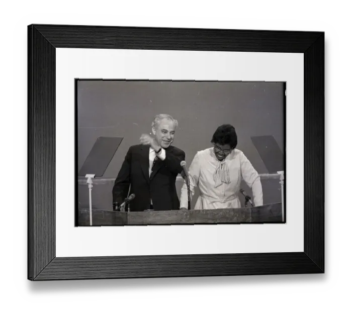 Framed Print : Robert Strauss, Barbara Jordan On Stage Framed Print : Robert Strauss, Barbara Jordan On Stage