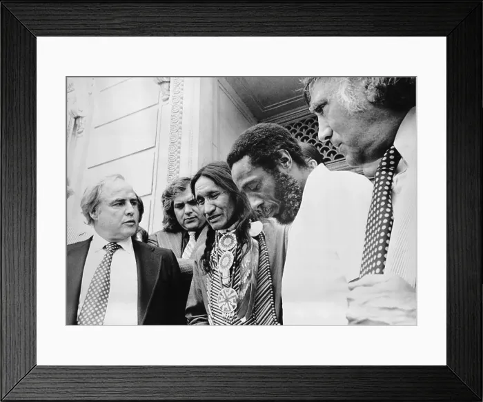 Framed Print : Selo Blackcrow with Marlon Brando and Dick Gregory Framed Print : Selo Blackcrow with Marlon Brando and Dick Gregory
