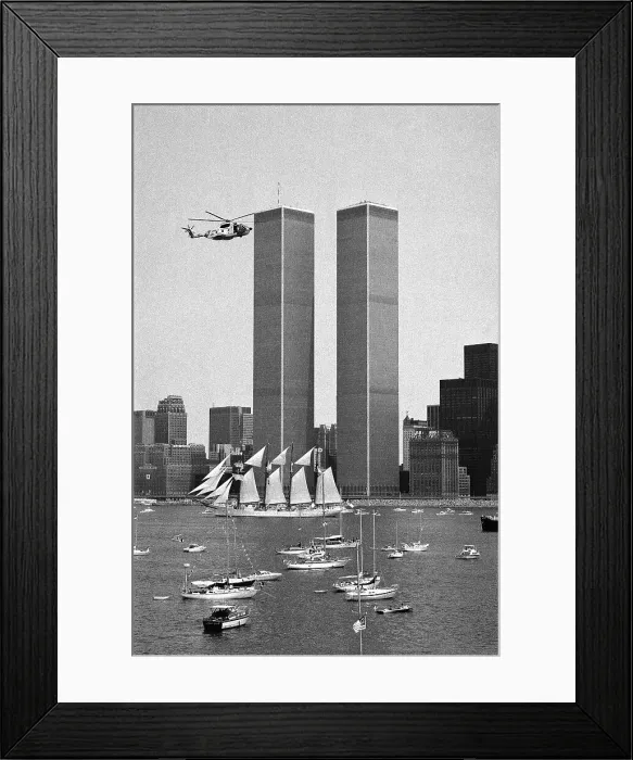 Framed Print : Twin Towers and Spanish Schooner Framed Print : Twin Towers and Spanish Schooner