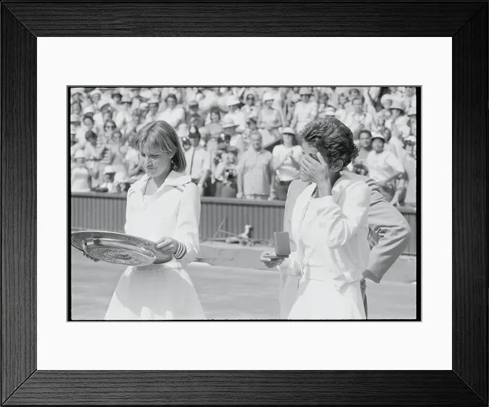 Framed Print : Chris Evert Admiring Trophy Framed Print : Chris Evert Admiring Trophy
