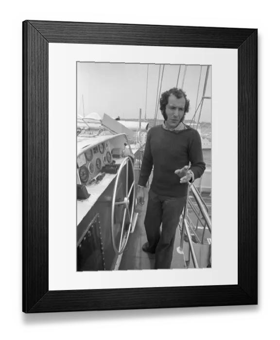 Framed Print : Alain Colas Aboard His Yacht Framed Print : Alain Colas Aboard His Yacht