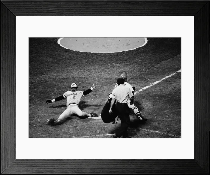 Framed Print : Reggie Jackson Sliding To Home Plate Framed Print : Reggie Jackson Sliding To Home Plate