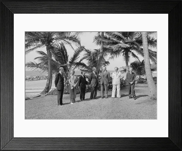 Framed Print : Group Posing Outdoors at Summit Conference Framed Print : Group Posing Outdoors at Summit Conference