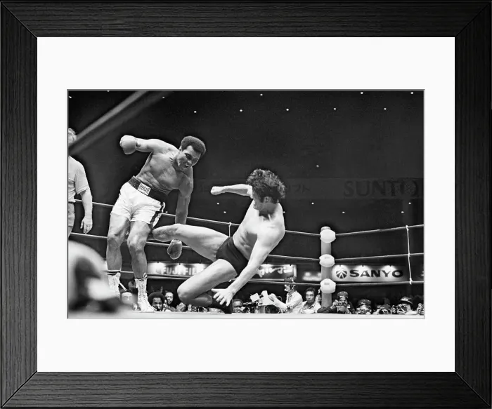 Framed Print : Japanese Boxer Kicking Muhammad Ali Framed Print : Japanese Boxer Kicking Muhammad Ali