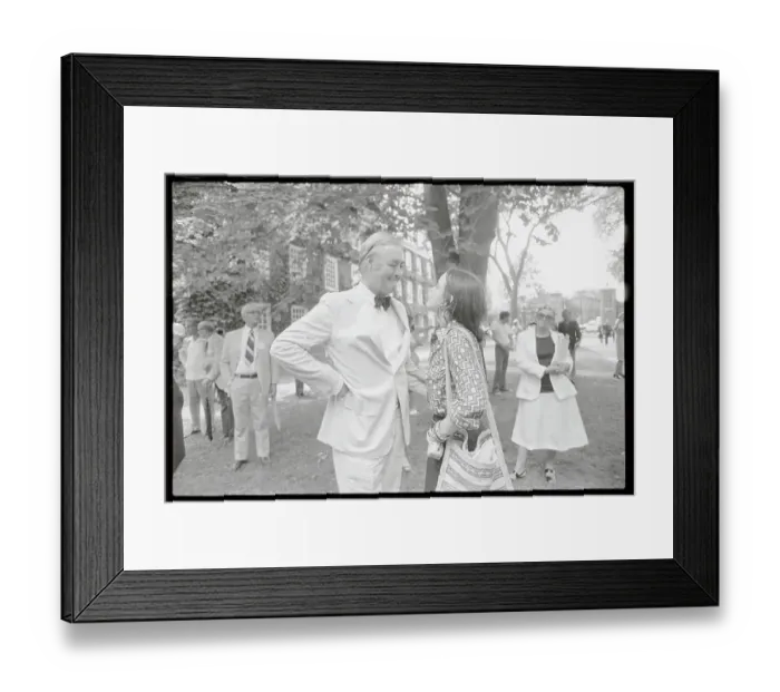 Framed Print : Daniel Moynihan with Right Hand on His Waist and Talking with His Daughter Framed Print : Daniel Moynihan with Right Hand on His Waist and Talking with His Daughter