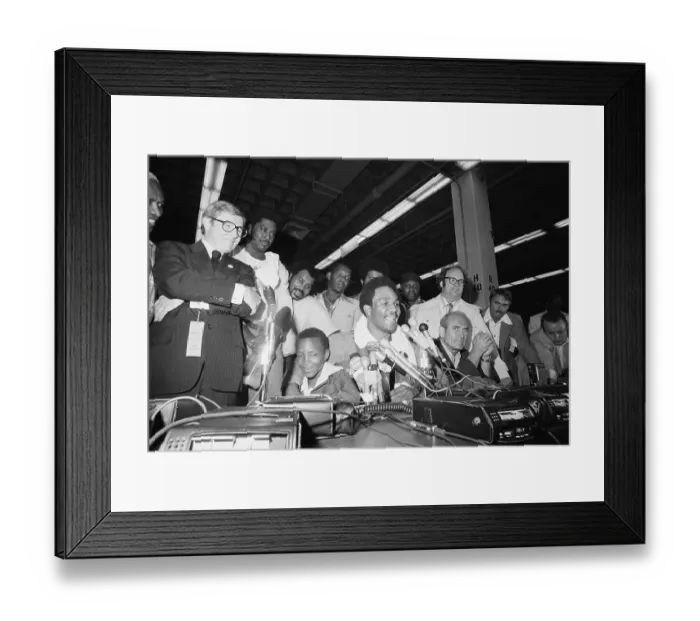 Framed Print : George Foreman Meeting the Press Framed Print : George Foreman Meeting the Press