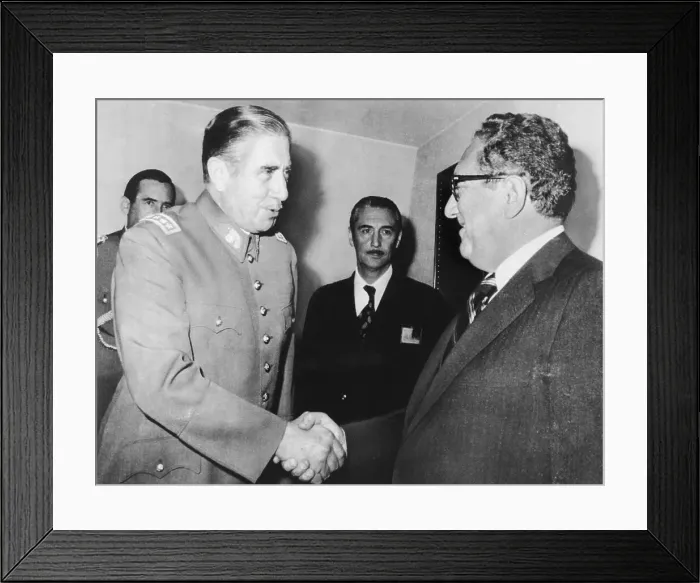 Framed Print : Chilean President Augusto Pinochet and Secretary of State Harry Kissinger Framed Print : Chilean President Augusto Pinochet and Secretary of State Harry Kissinger