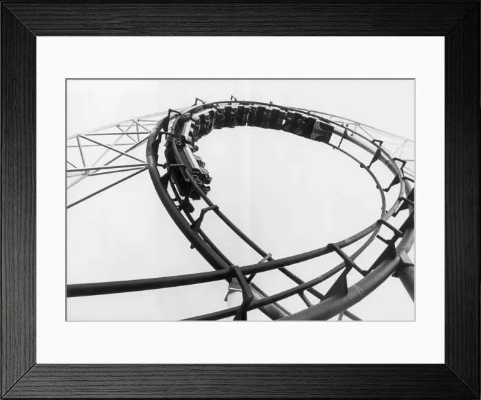 Framed Print : Car Going Through Roller Coaster Loop Framed Print : Car Going Through Roller Coaster Loop