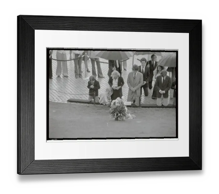 Framed Print : Kennedy Family Visiting Gravesite Framed Print : Kennedy Family Visiting Gravesite