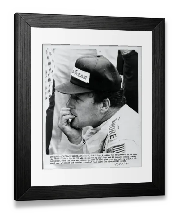 Framed Print : A.J. Foyt Biting Fingernails