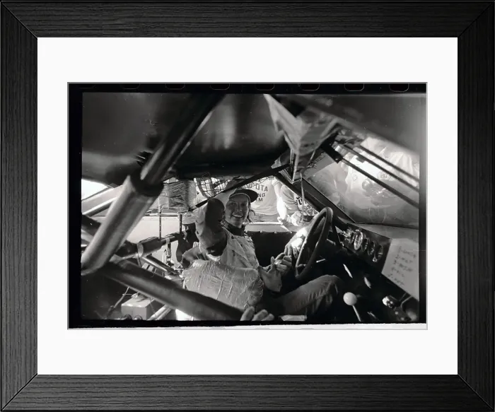 Framed Print : Janet Guthrie Sitting in NASCAR Framed Print : Janet Guthrie Sitting in NASCAR