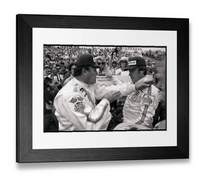 Framed Print : A.J. Foyt Talking to Johnny Rutherford Framed Print : A.J. Foyt Talking to Johnny Rutherford