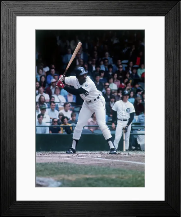 Framed Print : Detroit Tigars Player Ron LeFlore Batting During Baseball Game Framed Print : Detroit Tigars Player Ron LeFlore Batting During Baseball Game