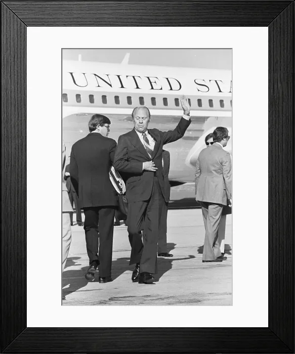 Framed Print : Pres. Ford Backs Into Terry O'Donnel Framed Print : Pres. Ford Backs Into Terry O'Donnel