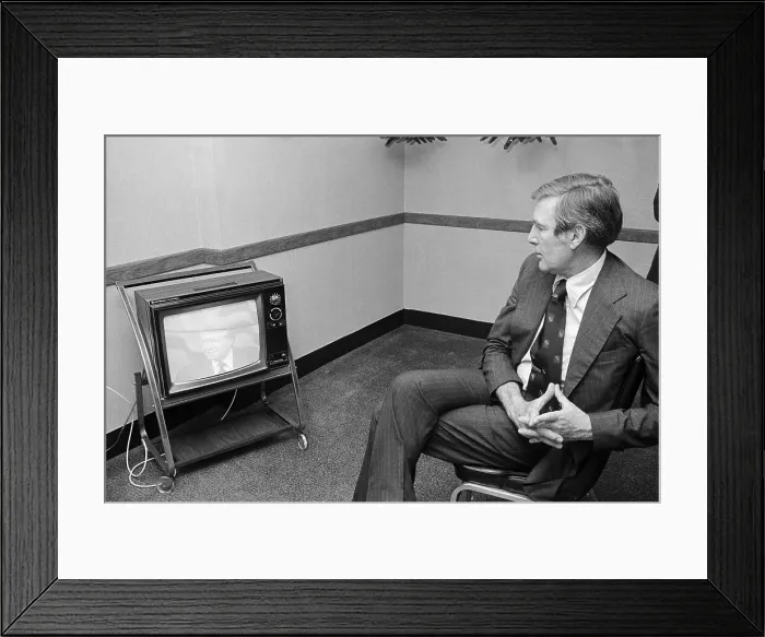 Framed Print : Morris Udall Watching Jimmy Carter on Television Framed Print : Morris Udall Watching Jimmy Carter on Television