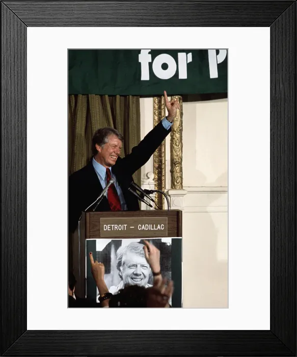 Framed Print : Jimmy Carter Waving from Rostrum Framed Print : Jimmy Carter Waving from Rostrum