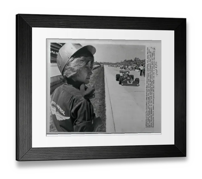 Framed Print : Woman Standing at Race Track Framed Print : Woman Standing at Race Track