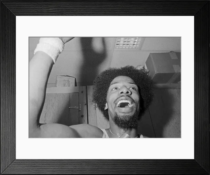 Framed Print : Julius Erving Celebrating After Victory Framed Print : Julius Erving Celebrating After Victory