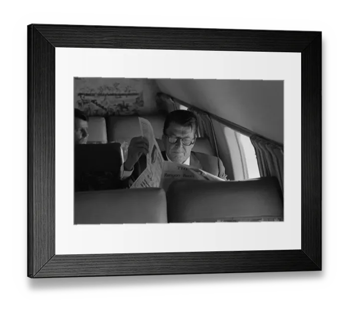 Framed Print : Ronald Reagan Reading Newspaper Framed Print : Ronald Reagan Reading Newspaper