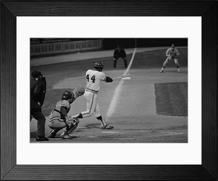 Framed Print : Hank Aaron in Batting Action Framed Print : Hank Aaron in Batting Action