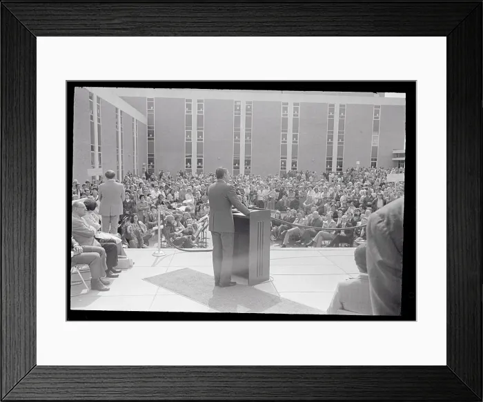 Framed Print : Ronald Reagan Addressing Crowd in West Virginia Framed Print : Ronald Reagan Addressing Crowd in West Virginia