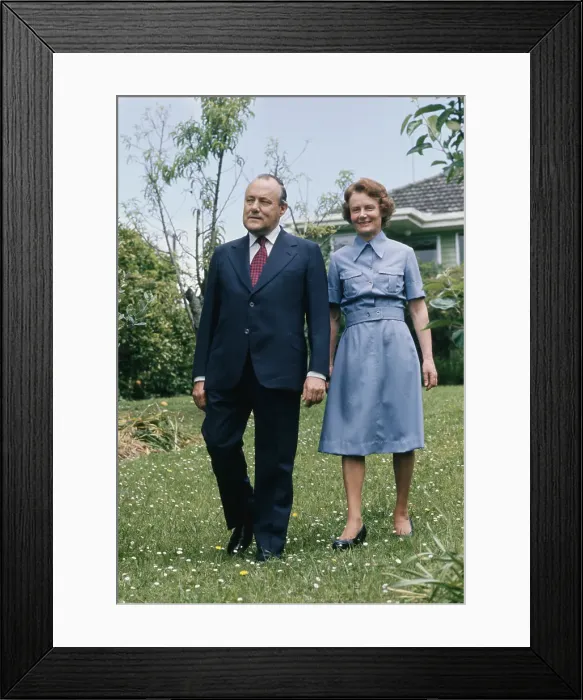 Framed Print : Prime Minister Robert Muldoon And Wife Thea Framed Print : Prime Minister Robert Muldoon And Wife Thea