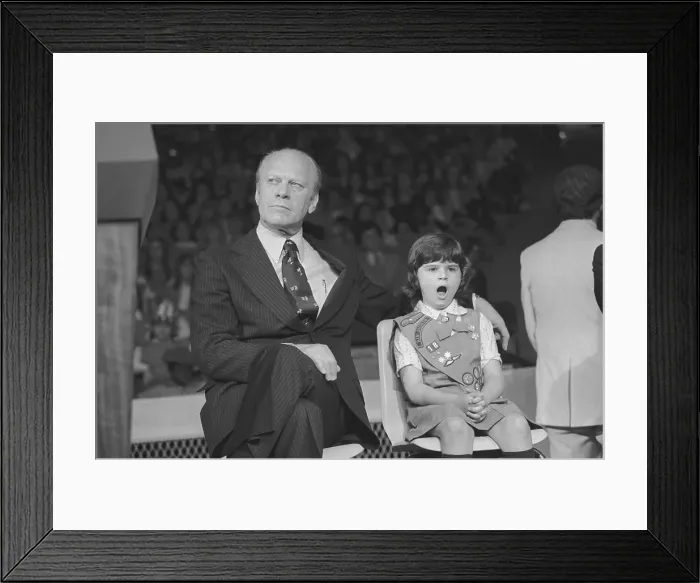 Framed Print : Gerald Ford Listening to Speech