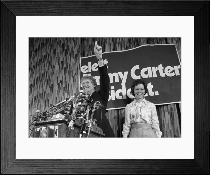 Framed Print : Jimmy Carter Waving to Supporters Framed Print : Jimmy Carter Waving to Supporters