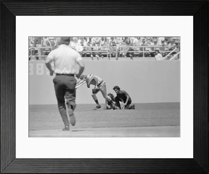 Framed Print : Flag Burning on the Field Stopped by Rick Monday Framed Print : Flag Burning on the Field Stopped by Rick Monday