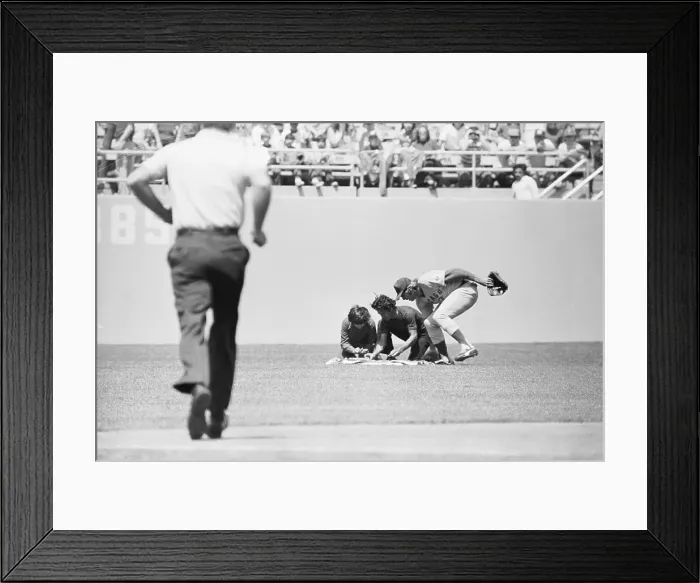 Framed Print : Chicago Cubs Rick Monday Tries to Stop Flag Burning