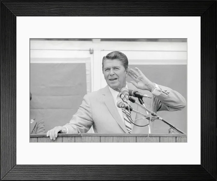 Framed Print : Ronald Reagan Listening to a Question Framed Print : Ronald Reagan Listening to a Question