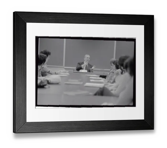 Framed Print : Gus Levy Sitting at Head of Conference Table at Meeting Framed Print : Gus Levy Sitting at Head of Conference Table at Meeting