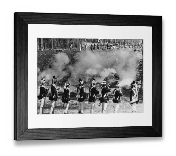 Framed Print : American Revolution Simulated Battle Framed Print : American Revolution Simulated Battle