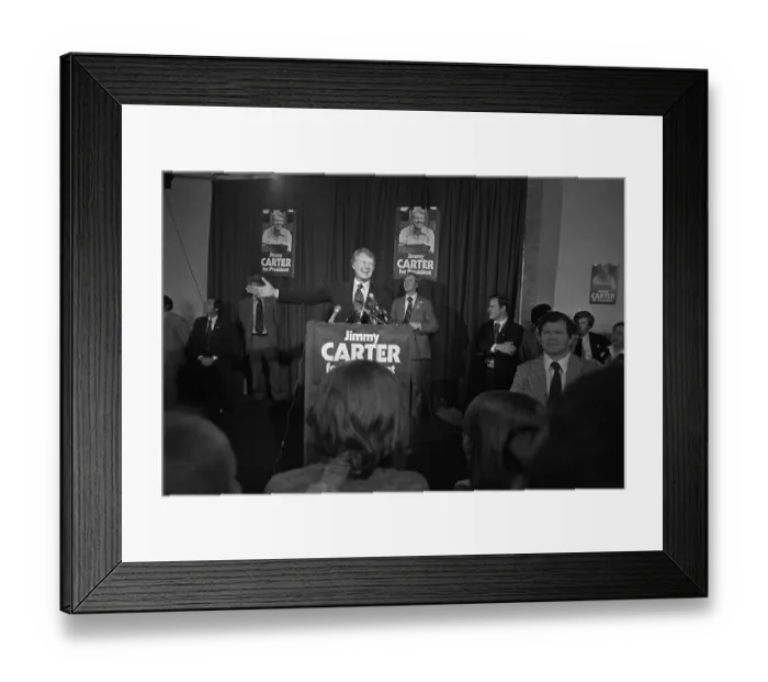 Framed Print : Jimmy Carter Speaking to Supporters Framed Print : Jimmy Carter Speaking to Supporters