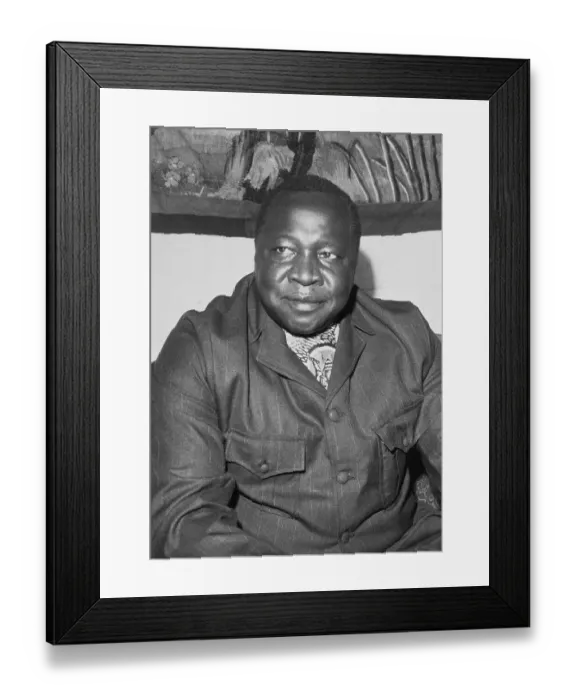 Framed Print : Idi Amin, Uganda's President for Life, as he appeared in April 1976 Framed Print : Idi Amin, Uganda's President for Life, as he appeared in April 1976