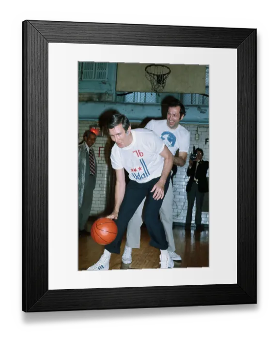 Framed Print : Bill Bradley and Morris Udall Playing off Board Framed Print : Bill Bradley and Morris Udall Playing off Board