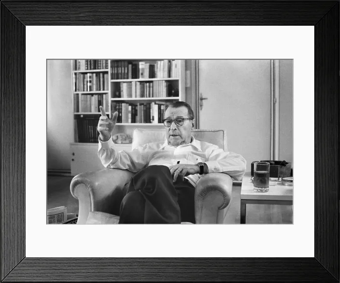 Framed Print : Novelist Georges Simenon at Home Framed Print : Novelist Georges Simenon at Home
