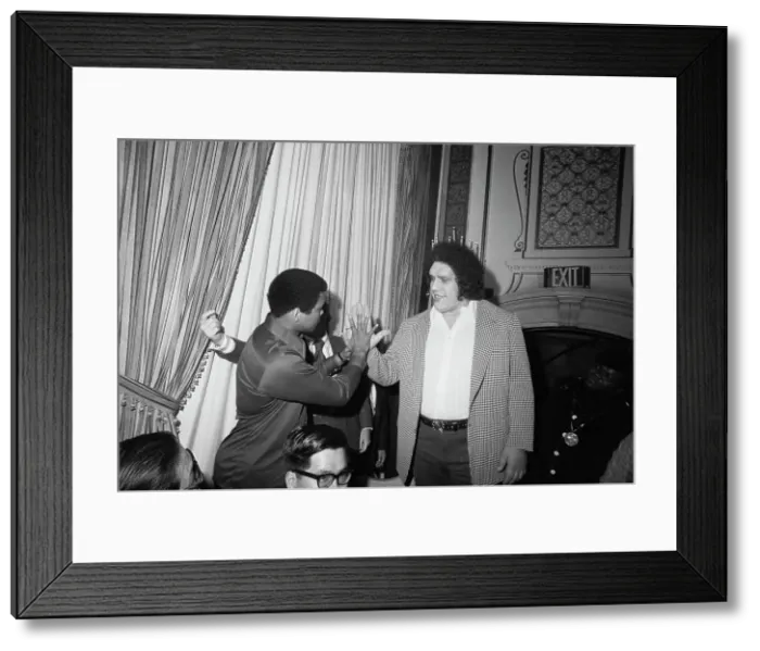 Framed Print : Famous Sports Figures Comparing Palms Framed Print : Famous Sports Figures Comparing Palms
