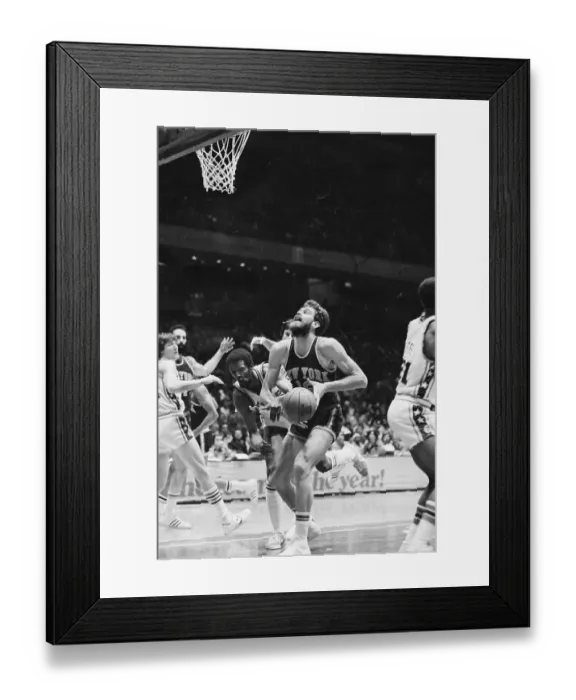 Framed Print : Phil Jackson Being Fouled by Joe Bryant Framed Print : Phil Jackson Being Fouled by Joe Bryant