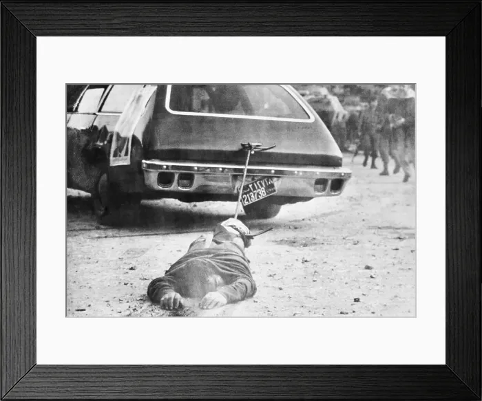 Framed Print : Body Being Dragged by Car