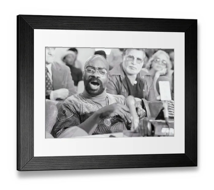 Framed Print : Rubin Carter Speaking to Press Framed Print : Rubin Carter Speaking to Press