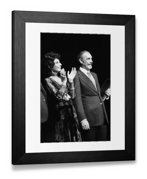 Framed Print : Audrey Hepburn and Sean Connery at Movie Premiere Framed Print : Audrey Hepburn and Sean Connery at Movie Premiere