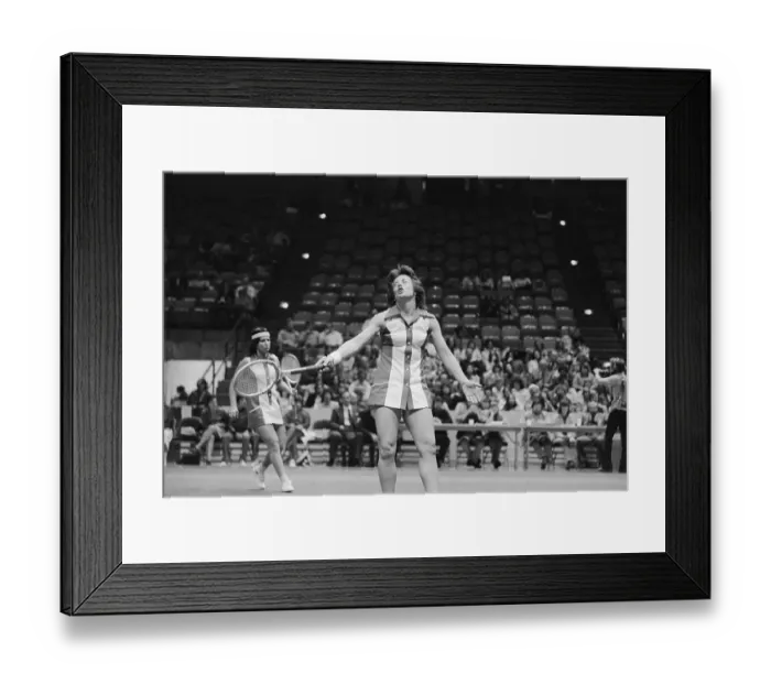 Framed Print : Billie Jean King and Peers in Duo Tennis Tournament Framed Print : Billie Jean King and Peers in Duo Tennis Tournament