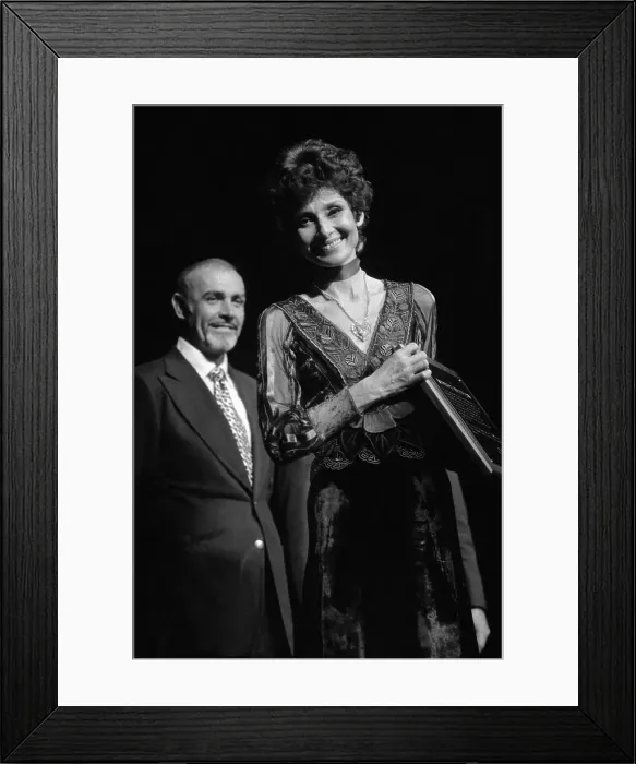 Framed Print : Audrey Hepburn and Sean Connery at Movie Premiere Framed Print : Audrey Hepburn and Sean Connery at Movie Premiere