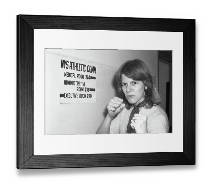 Framed Print : Cat Davis Applies to Fight in New York Framed Print : Cat Davis Applies to Fight in New York