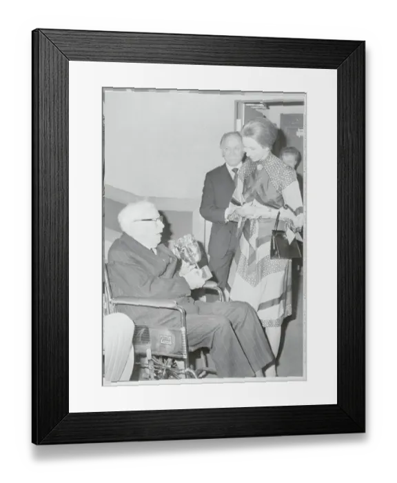 Framed Print : Princess Anne Speaking with Charlie Chaplin Framed Print : Princess Anne Speaking with Charlie Chaplin