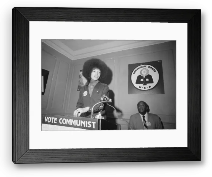 Framed Print : Angela Davis Standing at Podium Framed Print : Angela Davis Standing at Podium